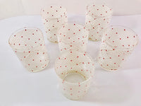 Load image into Gallery viewer, Cera Signed White Woven with Red Dots Double Old Fashion Glasses (Set of 6)
