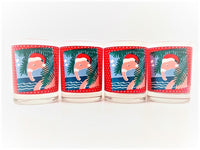 Load image into Gallery viewer, Georges Briard Signed Santa Flamingo Double Old Fashion Glasses (Set of 4)
