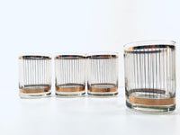 Load image into Gallery viewer, Georges Briard Signed Mirror Gold Double Old Fashion Glasses (Set of 4)
