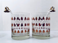 Load image into Gallery viewer, Cera Glass Signed Mid-Century Ring For A Drink Double Old Fashion Glasses and Bell Stirrers (Set of 6 )
