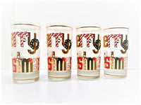 Load image into Gallery viewer, Culver Signed Mid-Century Merry Christmas Highball Glasses (Set of 4)
