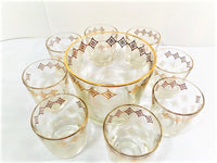 Load image into Gallery viewer, Jeannette Glass Atomic 10-Piece Mid-Century Bar Set
