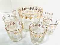 Load image into Gallery viewer, Jeannette Glass Atomic 10-Piece Mid-Century Bar Set
