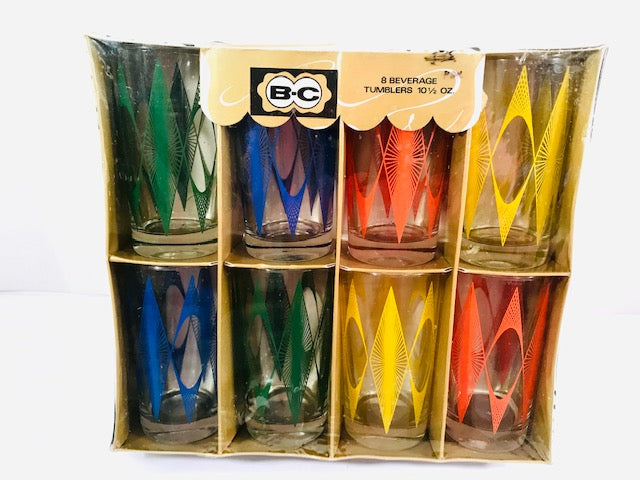 Bartlett Collins Atomic Diamond Starburst Glasses (Set of 8)