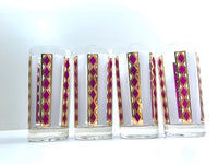 Load image into Gallery viewer, Culver Mid-Century Amethyst Gold and Frost Highball Glasses (Set of 4)
