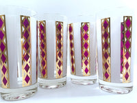 Load image into Gallery viewer, Culver Mid-Century Amethyst Gold and Frost Highball Glasses (Set of 4)
