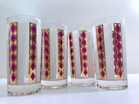 Load image into Gallery viewer, Culver Mid-Century Amethyst Gold and Frost Highball Glasses (Set of 4)
