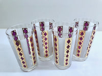Load image into Gallery viewer, Culver Mid-Century Amethyst Gold and Frost Highball Glasses (Set of 4)
