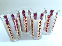 Load image into Gallery viewer, Culver Mid-Century Amethyst Gold and Frost Highball Glasses (Set of 4)
