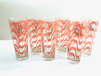 Load image into Gallery viewer, Bartlett Collins Oklahoma Mid-Century Coral and Gold Tall Collins Glasses (Set of 6)
