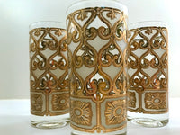Load image into Gallery viewer, Georges Briard Signed Mid-Century Golden Filigree Glasses (Set of 5)
