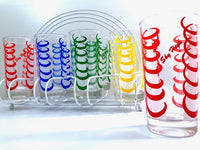 Load image into Gallery viewer, Federal Glass Sky Hi Vintage 8-Piece Glasses With Carrier
