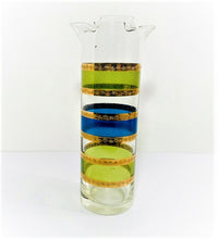 Load image into Gallery viewer, Culver Signed Mid-Century Rondo Blue-Green and Gold Stripe Double Sided Pitcher
