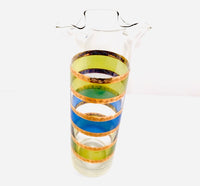 Load image into Gallery viewer, Culver Signed Mid-Century Rondo Blue-Green and Gold Stripe Double Sided Pitcher
