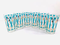 Load image into Gallery viewer, Mid-Century 22-Karat Gold and Turquoise Glasses (Set of 6)
