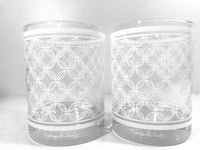 Load image into Gallery viewer, Georges Briard Signed Mid-Century White Lattice Double Old Fashion Glasses (Set of 4)
