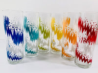 Load image into Gallery viewer, Libbey Retro Lightning Bolt Tall Collins Glasses (Set of 6)
