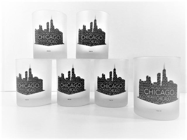 Culver Signed Chicago Skyline Double Old Fashion Glasses (Set of 6)