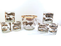 Load image into Gallery viewer, Libbey Mid-Century Indianapolis 500 Promotional 7-Piece Cocktail Bar Set
