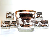 Load image into Gallery viewer, Libbey Mid-Century Indianapolis 500 Promotional 7-Piece Cocktail Bar Set
