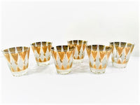 Load image into Gallery viewer, Fred Press Signed Gold and White Diamond Double Old Fashion Glasses (Set of 6)
