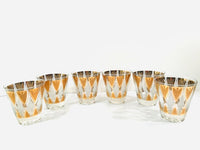 Load image into Gallery viewer, Fred Press Signed Gold and White Diamond Double Old Fashion Glasses (Set of 6)
