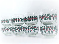 Load image into Gallery viewer, Rubel Vintage Holly and Berry Roly Poly Glasses (Set of 8)
