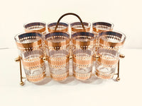 Load image into Gallery viewer, Culver Signed Mid-Century Barcelona 22-Karat Gold Highball Glasses 9-Piece Set
