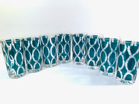 Load image into Gallery viewer, Vogue Crystal Glass Company Mid-Century Green and White Glasses (Set of 8)
