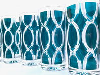 Load image into Gallery viewer, Vogue Crystal Glass Company Mid-Century Green and White Glasses (Set of 8)
