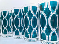 Load image into Gallery viewer, Vogue Crystal Glass Company Mid-Century Green and White Glasses (Set of 8)
