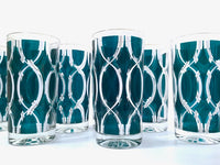 Load image into Gallery viewer, Vogue Crystal Glass Company Mid-Century Green and White Glasses (Set of 8)
