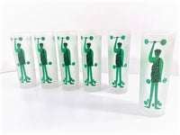 Load image into Gallery viewer, Libbey Vintage Green Giant Tall Collins Glasses (Set of 6)

