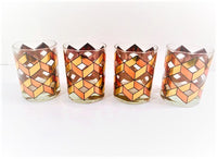 Load image into Gallery viewer, Culver Gold and Copper Herringbone Double Old Fashion Glasses (Set of 4)
