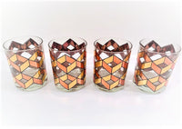 Load image into Gallery viewer, Culver Gold and Copper Herringbone Double Old Fashion Glasses (Set of 4)
