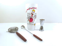 Load image into Gallery viewer, Gay Fad Mid-Century Can Can Girl 4-Piece Cocktail Set
