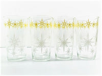 Load image into Gallery viewer, Hazel Atlas Mid-Century Yellow and White Atomic Star Glasses (Set of 4)
