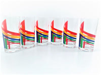Load image into Gallery viewer, Retro Rainbow Striped Highball Glasses (Set of 6)
