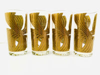 Load image into Gallery viewer, Pasinski Signed Mid-Century Golden Twist Highball Glasses (Set of 4)
