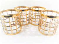 Load image into Gallery viewer, Imperial Glass Company – Tori De Oro 22-Karat Gold Double Old Fashion Mid-Century Glasses (Set of 4)
