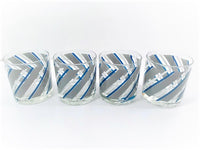 Load image into Gallery viewer, Georges Briard Signed Mid-Century Grey and Blue Striped Glasses (Set of 4)
