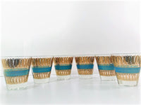 Load image into Gallery viewer, Georges Briard Signed Golden Feathers Double Old Fashion Glasses (Set of 6)
