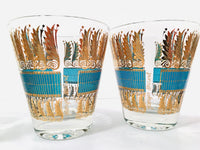 Load image into Gallery viewer, Georges Briard Signed Golden Feathers Double Old Fashion Glasses (Set of 6)
