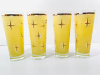 Load image into Gallery viewer, Bartlett Collins Mid-Century Yellow Atomic North Star Tall Collins Glasses (Set of 4)
