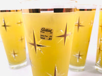 Load image into Gallery viewer, Bartlett Collins Mid-Century Yellow Atomic North Star Tall Collins Glasses (Set of 4)
