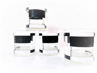 Load image into Gallery viewer, Georges Briard Signed Mid-Century Black and White Abstract Glasses (Set of 4)
