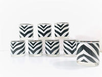 Load image into Gallery viewer, West Virginia Glass 8-Piece Mid-Century Zebra Print Set
