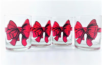 Load image into Gallery viewer, Cera Signed Mid-Century Red Ribbon Double Old Fashion Glasses (Set of 4)
