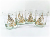 Load image into Gallery viewer, Culver Signed Mid-Century Golden Christmas Tree Double Old Fashion Glasses (Set of 4)

