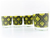 Load image into Gallery viewer, Starlyte Mid-Century Black and Avocado Moroccan Style Glasses (Set of 4)
